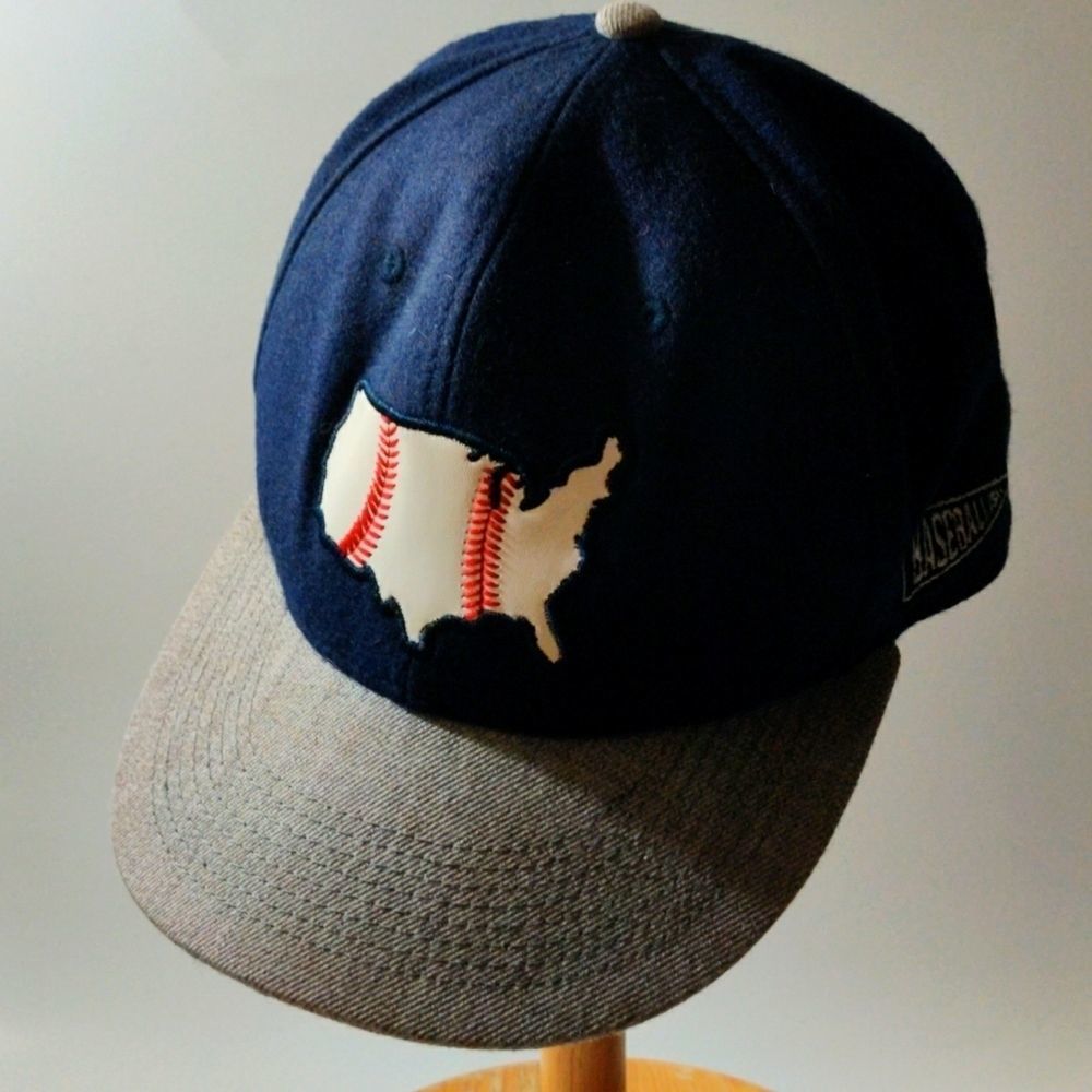 AMERICANISM BASEBALL American Favorite pastime 7 1/2‎ Sized Hat Red/White/Blue